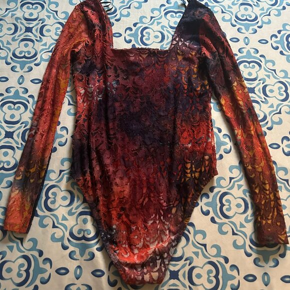NWOT Desigual Semi Sheer Bodysuit - Picture 6 of 9